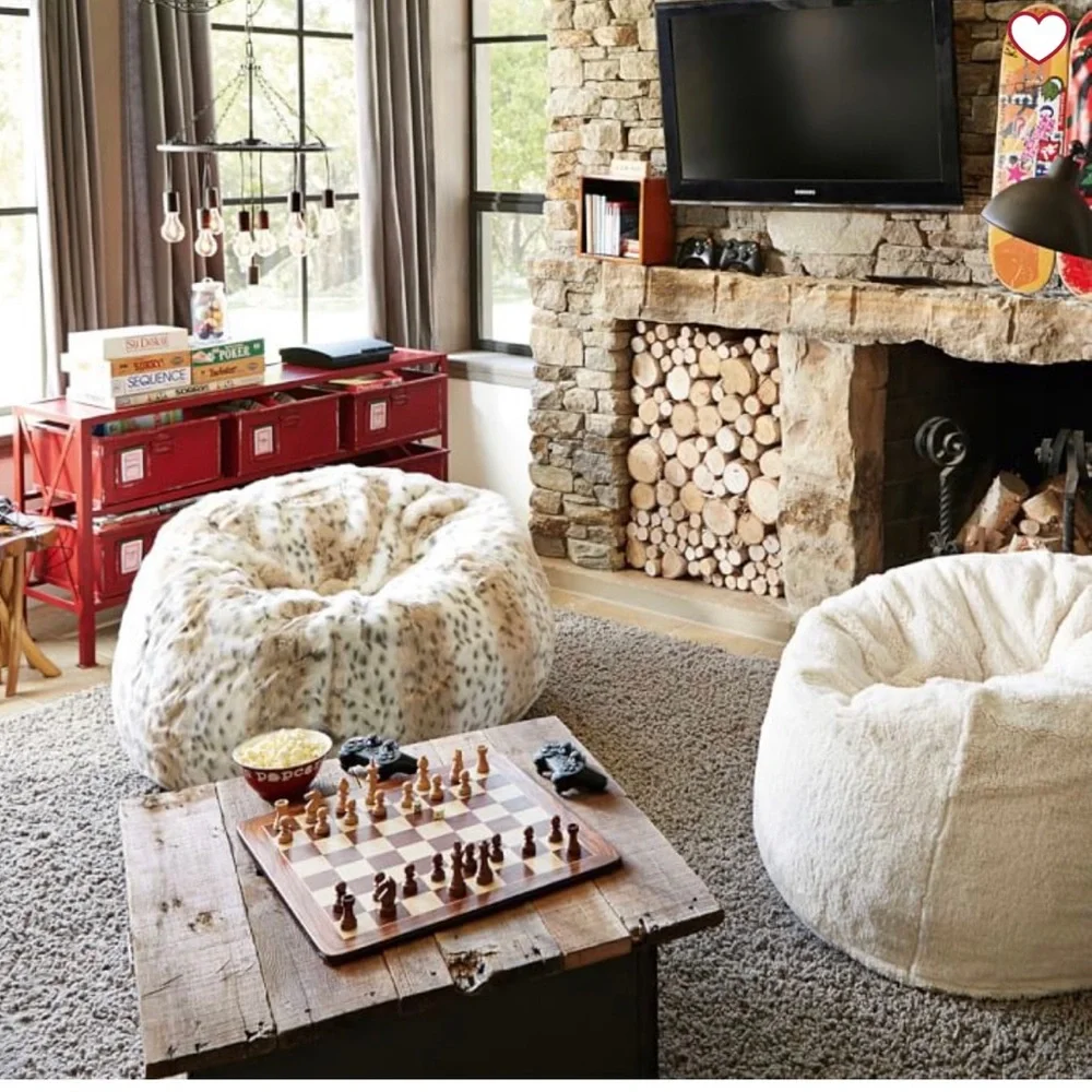 💕SALE💕 Pottery Barn Teen Fur Leopard Print Beanbag Cover - Picture 3 of 8